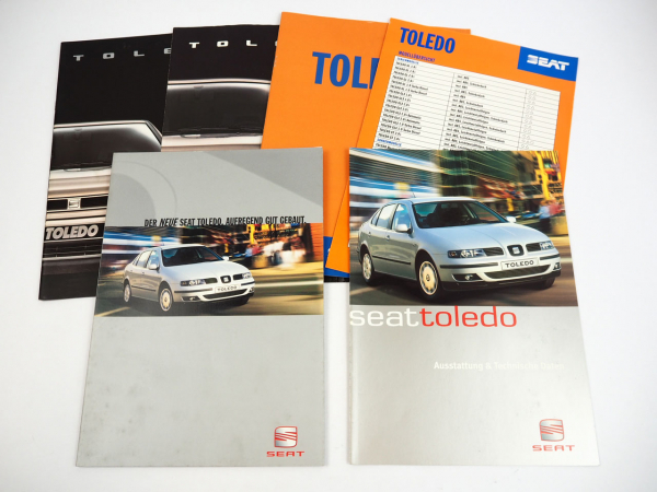 Seat Toledo PKW 6x Prospekt Technische Daten Ausstattung 1990er bis 2000er Jahre