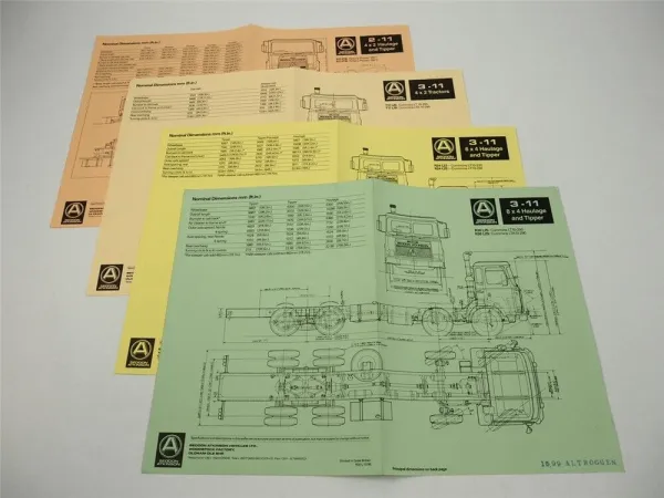 Seddon Atkinson 2-11 3-11 Truck Haulage Tipper 4x Prospekt Brochure 1988