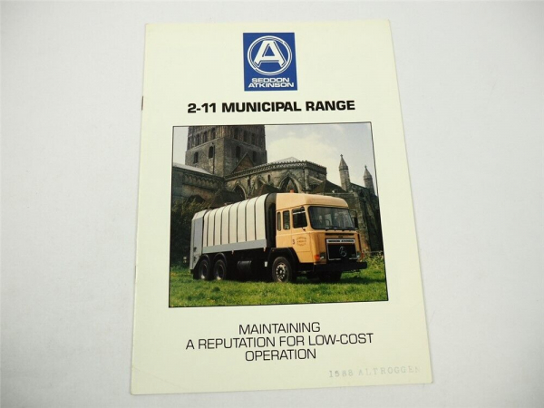 Seddon Atkinson 2-11 Truck Municipal Range Prospekt Brochure 1988