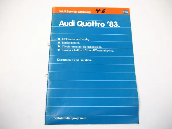 Selbststudienprogramm SSP 46 Audi Urquattro Digifiz BC quattro Typ 85