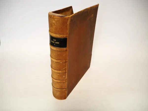 Seltener original Leder Zeitschriften Stehsammler Nr.1 Die Neue Linie ca. 1940