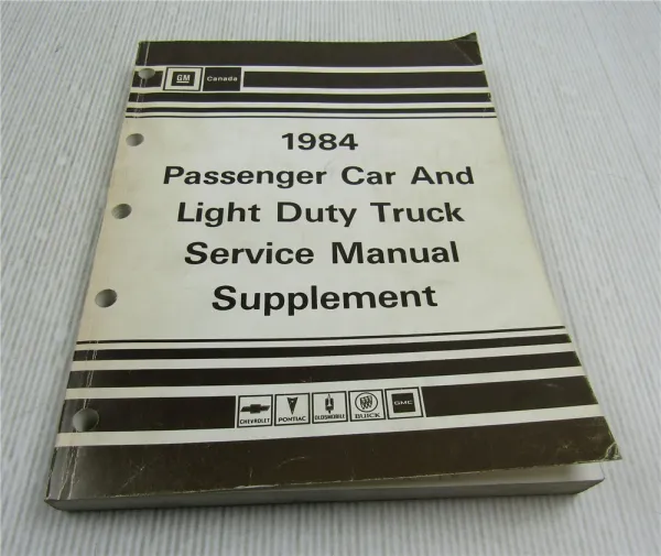 Service Manual Supplement 1984 Pontiac Pontiac Buick Oldsmobile Van Truck Canada