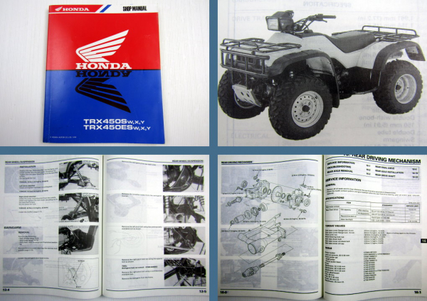 Shop Manual Honda TRX450S TRX450ES Quad Reparaturanleitung in englisch 1999