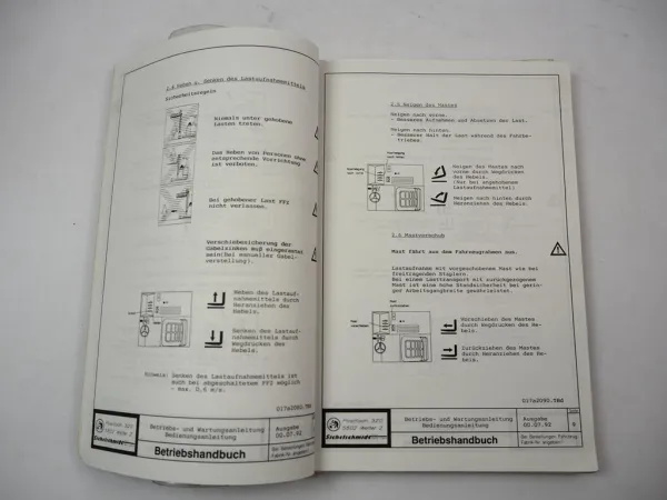Sichelschmidt M1200 EEx Elektro Gabelstapler Betriebsanleitung Ersatzteilliste