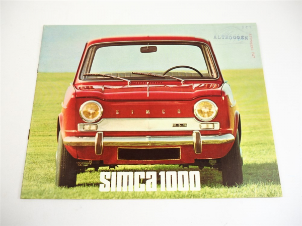 Simca 1000 L LS GL GLS Limousine PKW Prospekt 1960er Jahre französisch