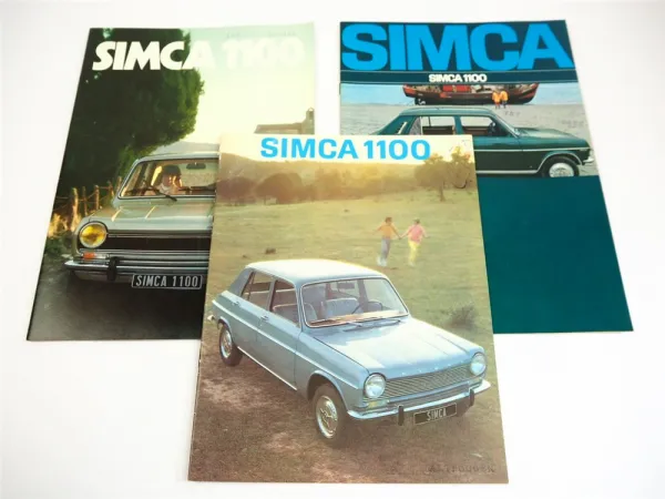 Simca 1100 Talbot PKW 3x Prospekt 1967 bis 1976 französisch / deutsch