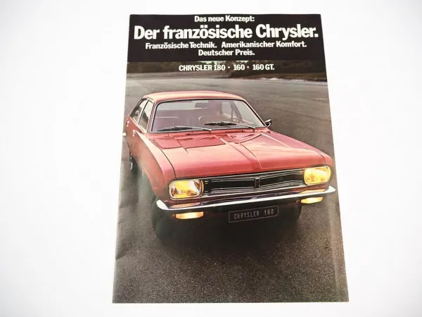 Simca Chrysler 160 160GT 180 PKW Prospekt 1970er Jahre