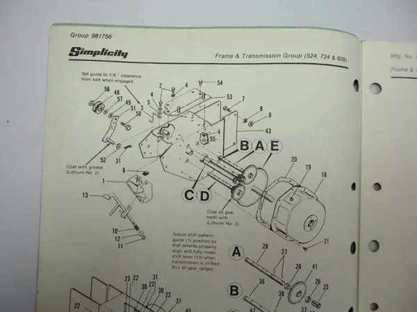 Simplicity 524 724 828 Snowbuster Schneefräse Ersatzteilliste Parts List 1979