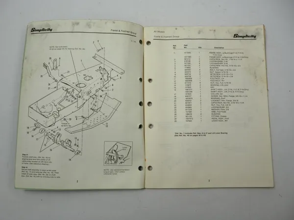 Simplicity 7100 Hydrostatic Series Rasentraktor Ersatzteilliste Parts List 1984