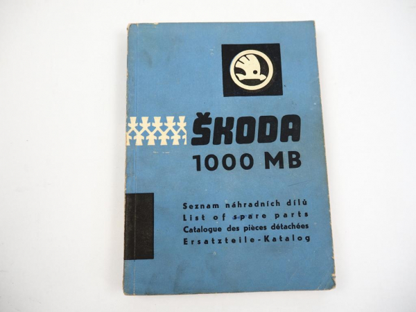 Skoda 1000MB 1000 MB Airable PKW Ersatzteilkatalog List of Spare Parts 1964