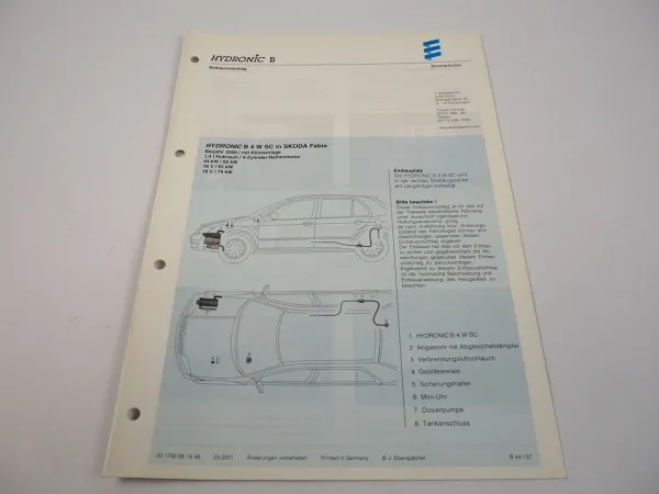 Skoda Fabia I 1,4l 16V Bj. 2000 Eberspächer Hydronic B4WSC Einbau Standheizung