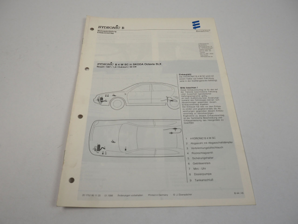 Skoda Octavia I 1U SLX 1,8l 1997 Eberspächer Hydronic B4WSC Einbau Standheizung