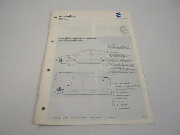 Skoda Octavia I 1U SLX 1,8l 1997 Eberspächer Hydronic B4WSC Einbau Standheizung