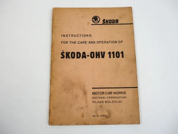 Skoda Popular OHV 1101 938 PKW Bedienungsanleitung Operation Care ca. 1945