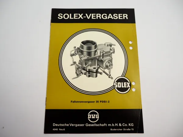 Solex 35 PDSI-2 Fallstromvergaser Betriebsanleitung 1966 Opel Ascona B