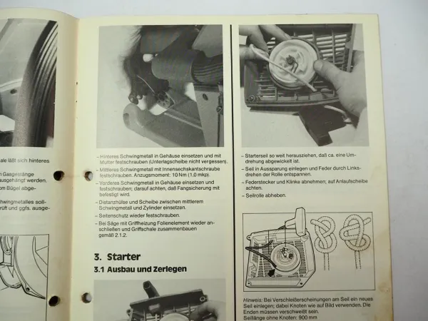 Solo 647 654 Motorsäge Service Anleitung Werkstatthandbuch 1985
