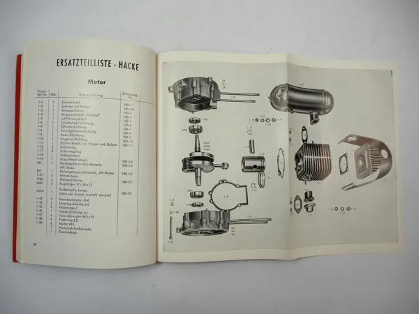 Solo Motorhacke Betriebsanleitung Ersatzteilliste 1950/60er Jahre