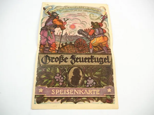 Speisekarte 1932 Restaurant Gasthof Große Feuerkugel Leipzig Neumarkt 3
