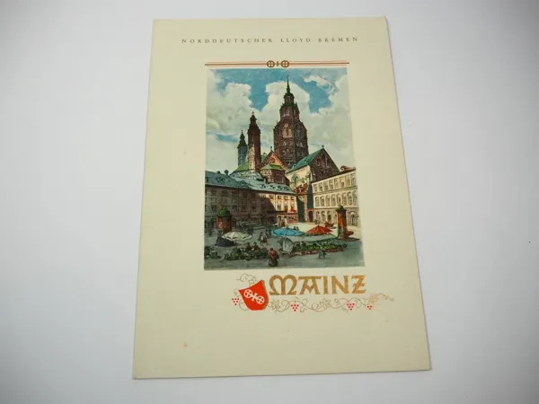 Speisekarte Mainz Dampfer General von Steuben 1938 Norddeutscher Lloyd Bremen