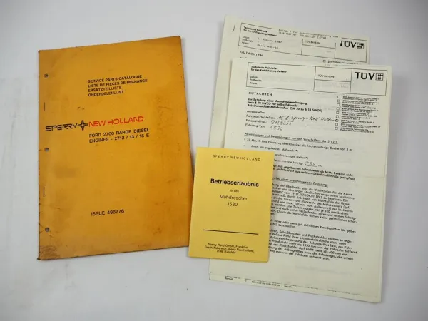 Sperry New Holland 1530 Mähdrescher Betriebserlaubnis Ford Motor Ersatzteilliste