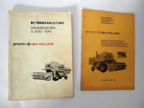 Sperry New Holland 1540 S.1550 Mähdrescher Betriebsanleitung Montage 1974