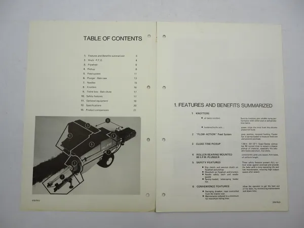Sperry New Holland 370 Hayliner Presse Produktinformation 1975