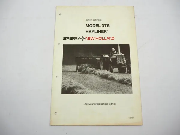 Sperry New Holland 376 Hayliner Presse Produktinformation 1975