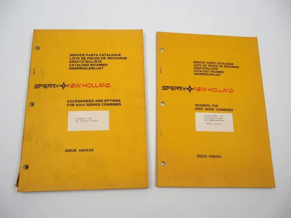 Sperry New Holland 8000 Serie Combines Headers Accessories Parts List 1980/81