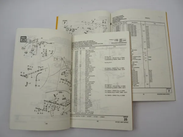 Sperry New Holland 8000 Serie Combines Headers Accessories Parts List 1980/81
