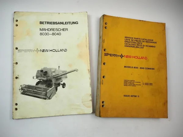 Sperry New Holland 8030 8040 Mähdrescher Betriebsanleitung Ersatzteilliste 1976