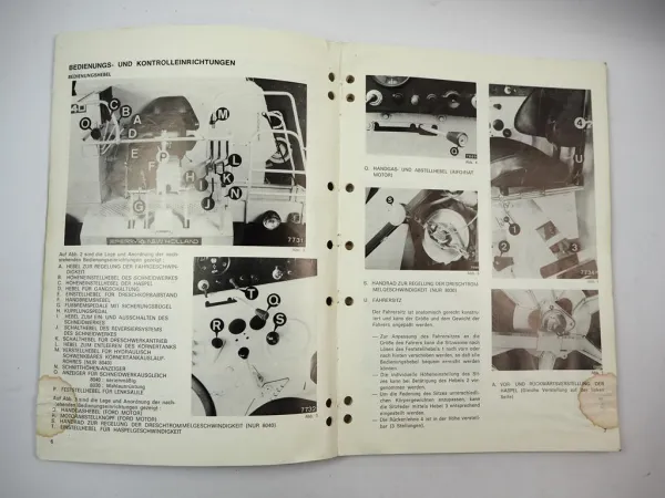 Sperry New Holland 8030 8040 Mähdrescher Betriebsanleitung Ersatzteilliste 1976