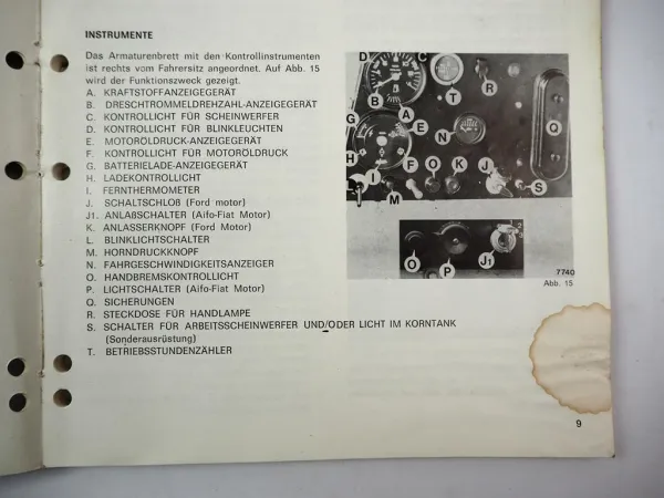 Sperry New Holland 8030 8040 Mähdrescher Betriebsanleitung Ersatzteilliste 1976