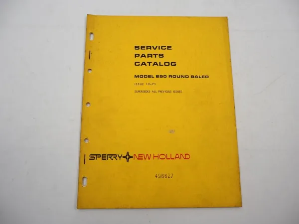 Sperry New Holland 850 Round Baler Presse Parts List Ersatzteilliste 10/1975