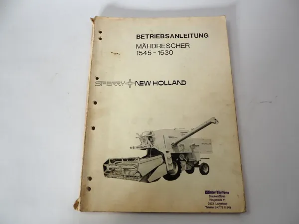 Sperry New Holland Clayson 1530 1545 Mähdrescher Betriebsanleitung ca. 1976