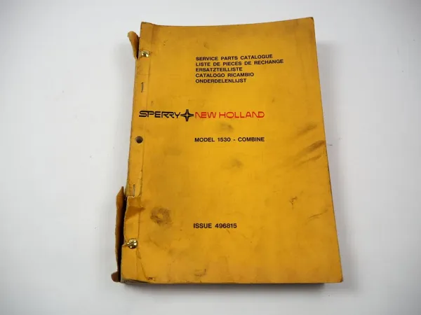 Sperry New Holland Clayson 1530 Combine Mähdrescher Parts Catalogue 1976