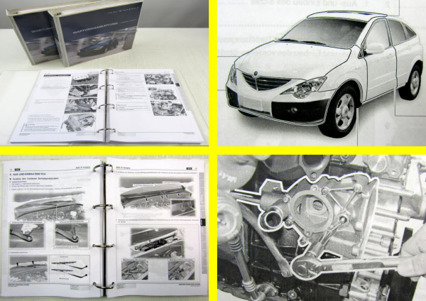 SSangYong Actyon Werkstatthandbuch Reparaturanleitung Wartung in 3 Bänden 2006