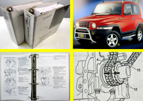 SSangYong Korando Service Manual MY2002 Engine Transmission Maintenance 2 vol.