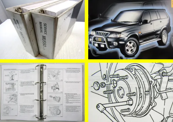 SSangYong Musso Service Manual MY2001 Engine Transmission Maintenance 2 vol.