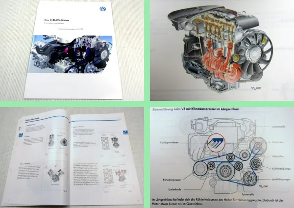 SSP 195 VW Golf 4 Passat 2,3l V5 Motor VR6 AHW AJV 1997 Selbststudienprogramm