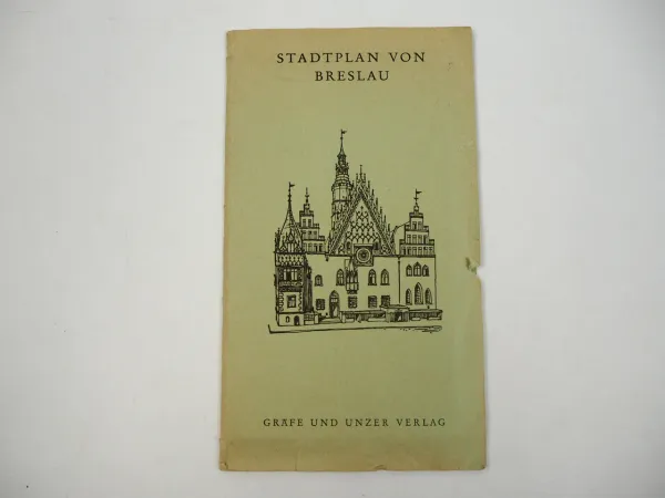 Stadtplan von Breslau 1940 Schlesien Gräfer und Unzer Verlag 1:16000