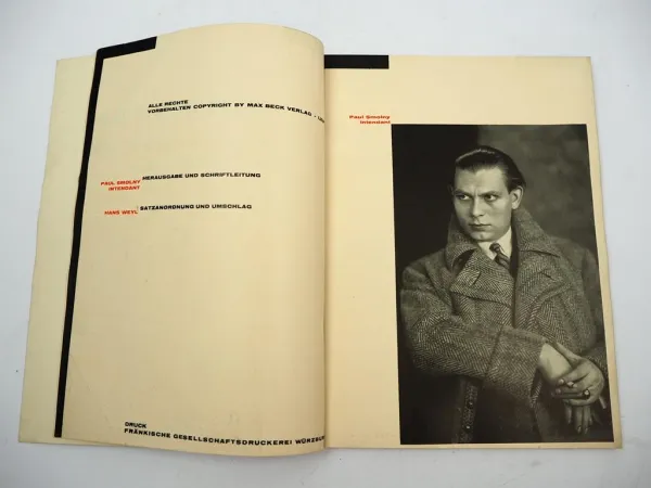 Stadttheater Würzburg Jahrbuch 1929 Intendant Paul Smolny
