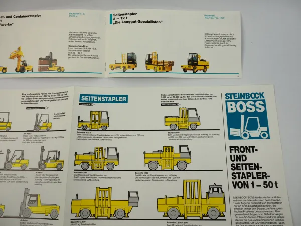 Steinbock Boss Frontstapler Seitenstapler 1 bis 50t 2x Prospekt 1994/95