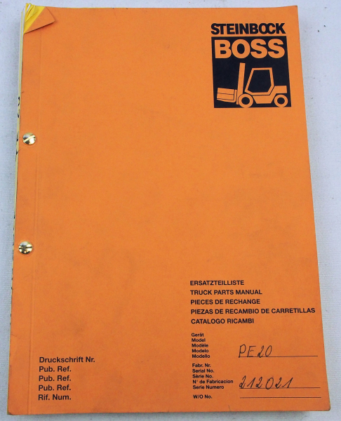 Steinbock Boss PE20 Stapler Ersatzteilliste Parts List Pieces Rechange 1996