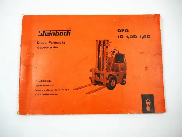 Steinbock DFG 1D 1,2D 1,6D Gabelstapler Ersatzteilliste Parts List 1965