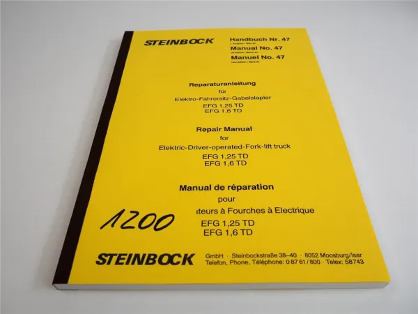 Steinbock EFG 1.25 1.6 TD Reparaturanleitung Repair Manual de reparation