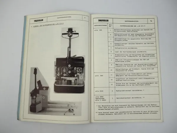 Steinbock EGU 1.25D 2D Hubwagen Betriebsanleitung Wartung 1980
