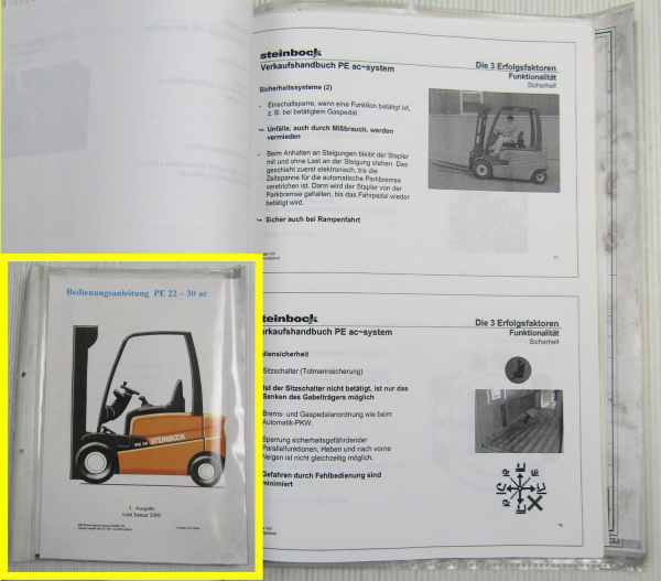 Steinbock Gabelstapler PE Modelle EFG Stapler Werkstatt Verkaufs-Unterlagen 2000