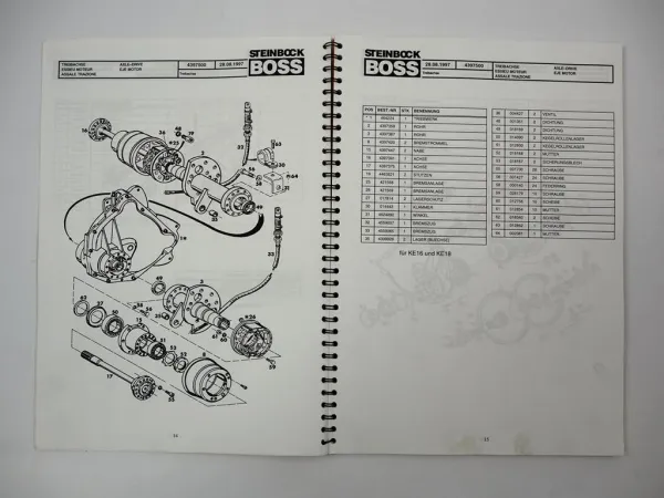 Steinbock LE16 100MP 480D Gabelstapler Elektro Ersatzteilliste Parts List 1997