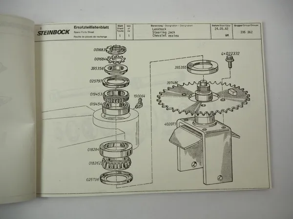 Steinbock LE16 500D Gabelstapler Elektro Ersatzteilliste Parts List ca. 1985