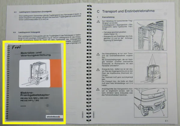 Steinbock PE 22 25 L HP HPL 30 Elektro Stapler Bedienungsanleitung Wartung 2001